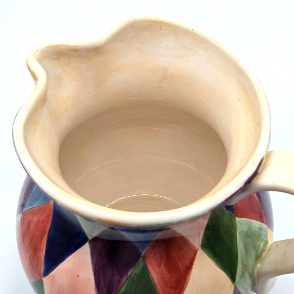 Tabletops Unlimited Carnival Harlequin Hand Painted Pitcher RETRO  Discontinued - Picture 5 of 8